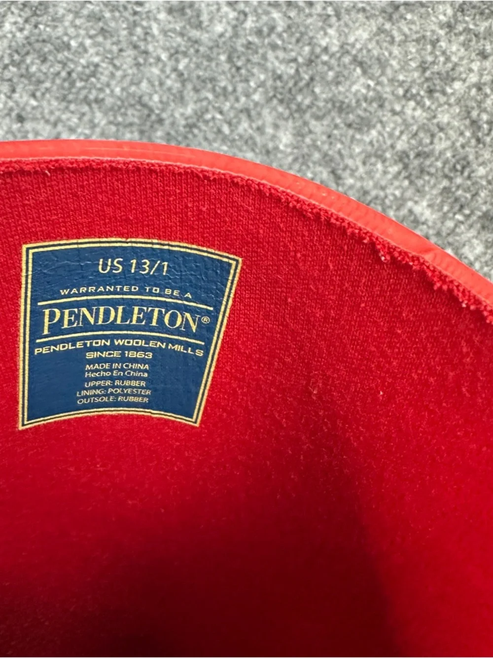 Pendleton Pilot Rock Mid Rain Boots Kids US 13/1 Red Rubber Waterproof